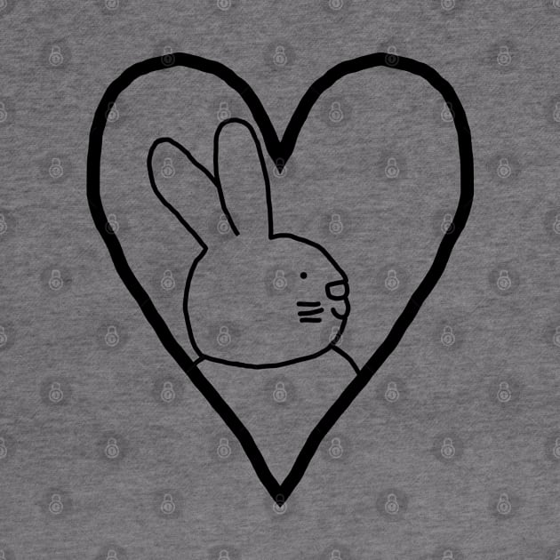 My Easter Bunny Valentine Line Drawing by ellenhenryart